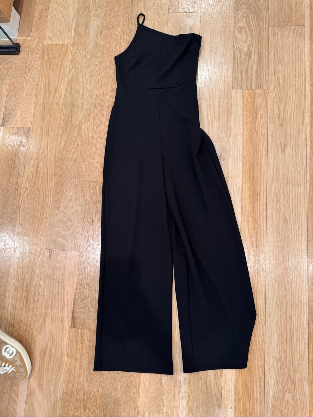One strap Black Wide-Leg Jumpsuit